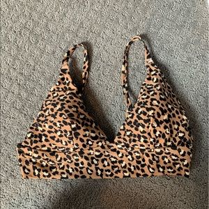 American Eagle - AERIE Leopard Triangle Bikini Top